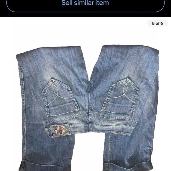 Zara Juniors  Vtg Y2K TRF Denim Rules Boho Flare Jeans Size 8​ - Picture 5 of 6